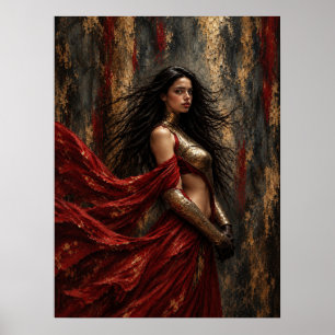 Dark Fantasy Warrior Woman Poster