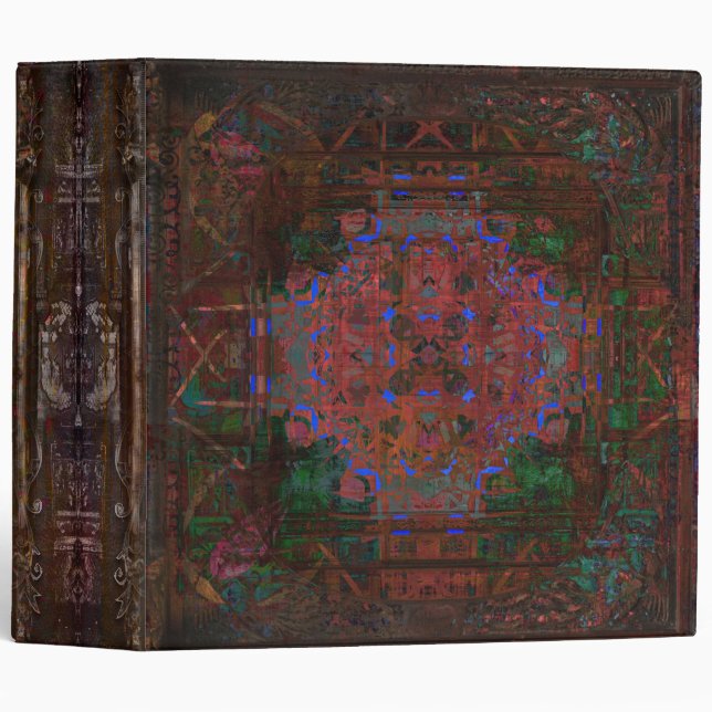 Dark Faux Leather Renaissance Ancient Tome Binder (Front/Spine)