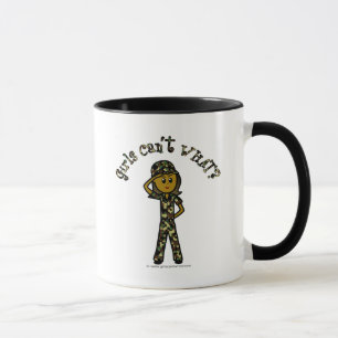 Dark Female Army Girl Mug