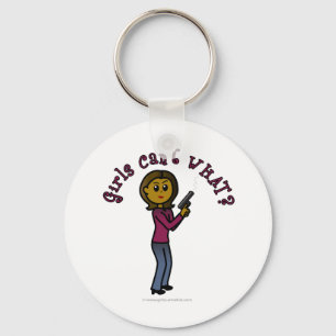 Dark Female Sharpshooter Keychain