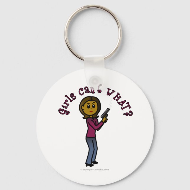 Dark Female Sharpshooter Keychain (Front)