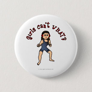 Dark Female Wrestler 2 Inch Round Button