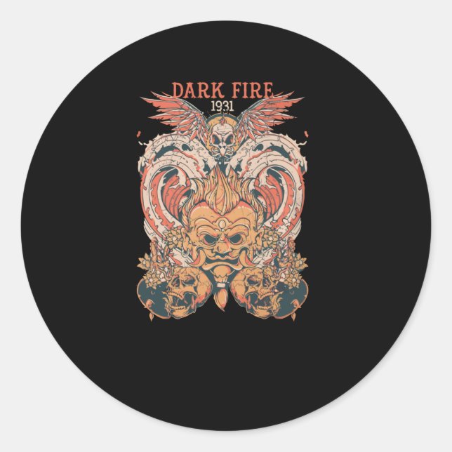 Dark Fire Classic Round Sticker (Front)