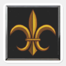 Dark Fleur De Lis Square Stickers