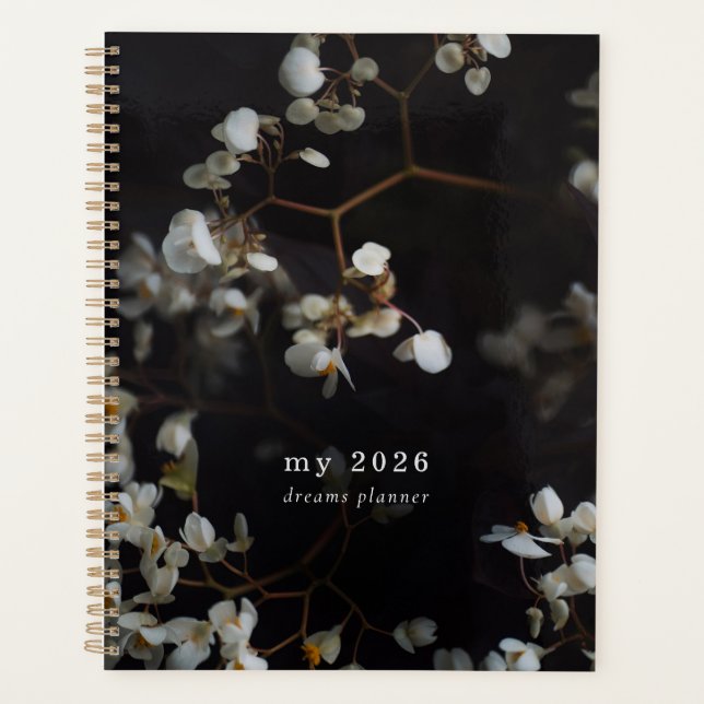 Dark floral aesthetic  planner (Front)