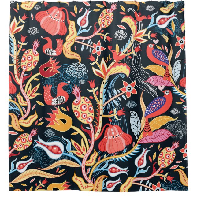 Dark Floral Birds: Ornamental Pattern. (Front)
