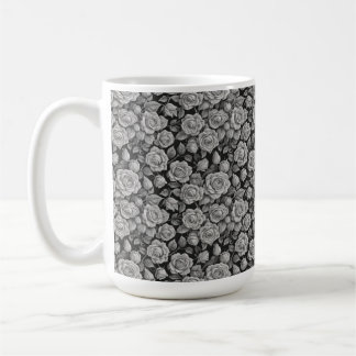 Dark Floral Black Grey Roses Aesthetic Coffee Mug