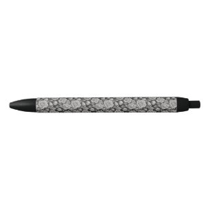 Dark Floral Black Grey Roses Aesthetic Ink Pen