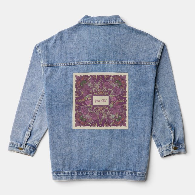 Dark Floral Boho Custom Denim Jacket (Verso)