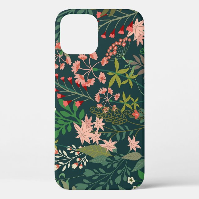 Dark Floral Botanical Seamless Pattern Case-Mate iPhone Case (Back)