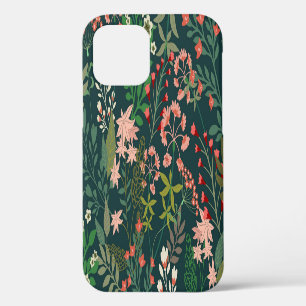 Dark Floral Botanical Seamless Pattern iPhone 12 Case
