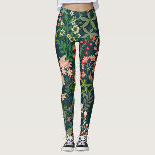 Dark Floral Botanical Seamless Pattern Leggings