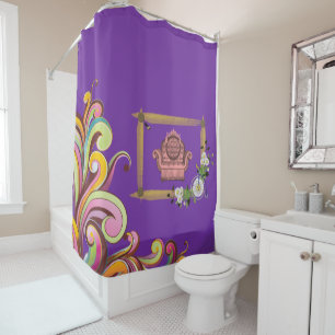 dark floral couch showercurtain purple