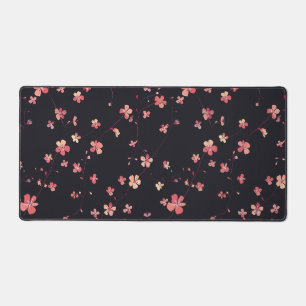 Dark Floral Dream Pattern Desk Mat
