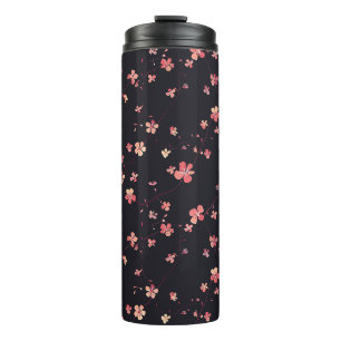 Dark Floral Dream Pattern Thermal Tumbler