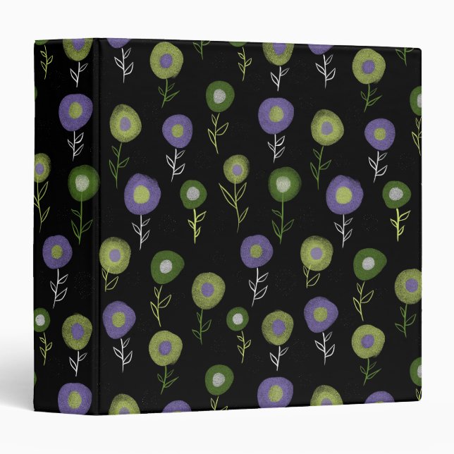 Dark Floral Goth Pattern Binder (Front/Spine)