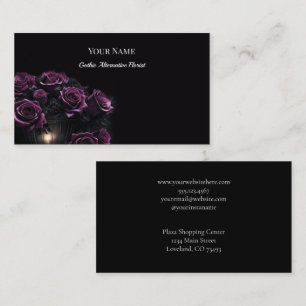 Dark Floral Gothic Alternative Florist Business Card