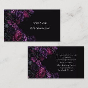 Dark Floral Gothic Alternative Florist Business Card