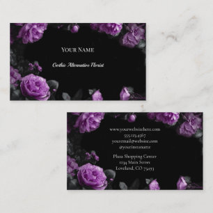 Dark Floral Gothic Alternative Florist Business Card