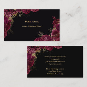 Dark Floral Gothic Alternative Florist Business Card