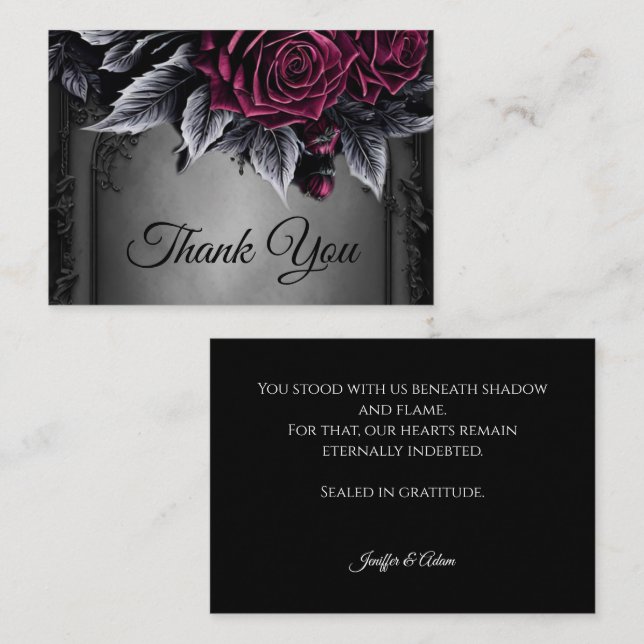 Dark Floral Gothic AlternativeHalloween wedding Card (Front/Back)