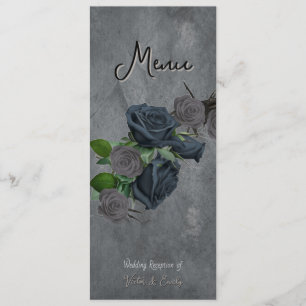 Dark Floral Gothic Style Wedding  Menu