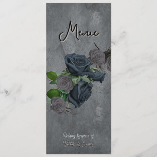 Dark Floral Gothic Style Wedding Menu