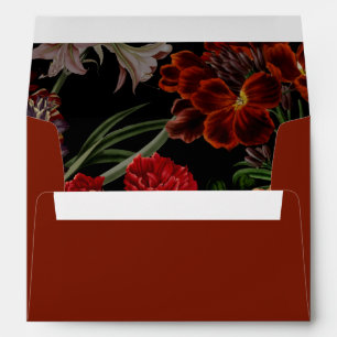 Dark Floral Moody Wedding Envelope