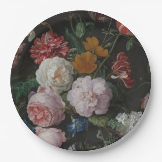 Dark Floral Paper Plate