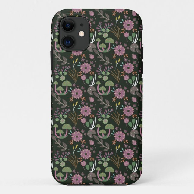 Dark Floral Pattern Case-Mate iPhone Case (Back)