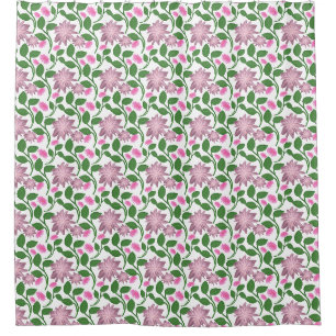 Dark Floral Seamless Pattern Pink Flowers Green Le
