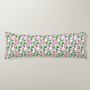 Dark Floral Seamless Pattern Pink Flowers Green Le Body Pillow