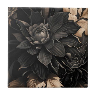 Dark Floral  Tile