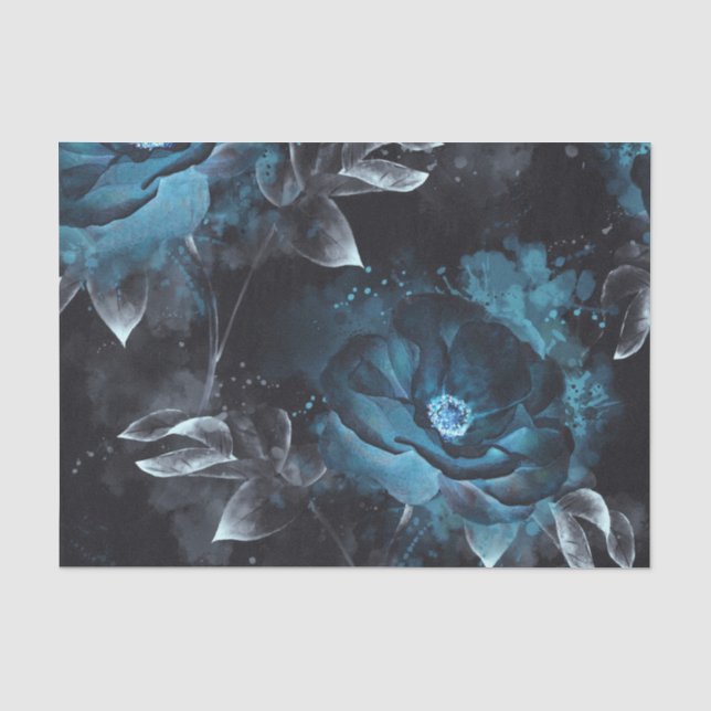 Dark Floral Tissue Paper (Front)