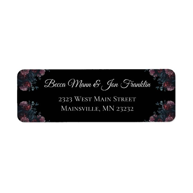 Dark Floral Wedding Gothic Black Elegant (Front)