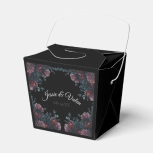 Dark Floral Wedding Gothic Black Elegant Favor Box