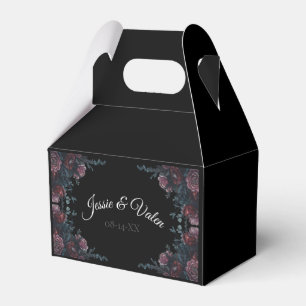Dark Floral Wedding Gothic Black Elegant Favor Box