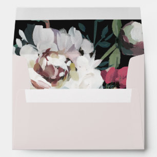 Dark Floral with Blush Pink Bridal Shower Envelope