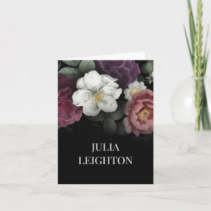 Dark Florals Note Card