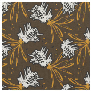 Dark foliage contemporary banksia fabric