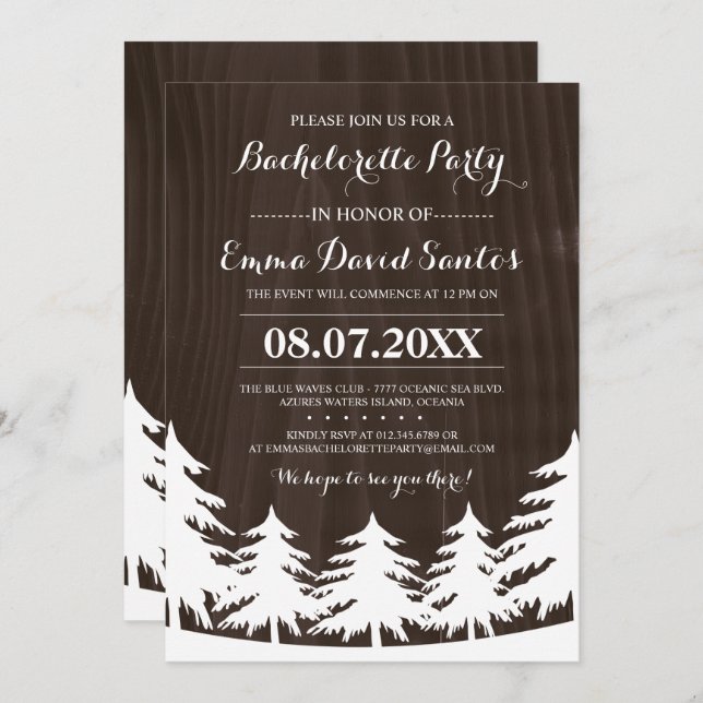 Dark Forest Bachelorette Party Invites (Front/Back)