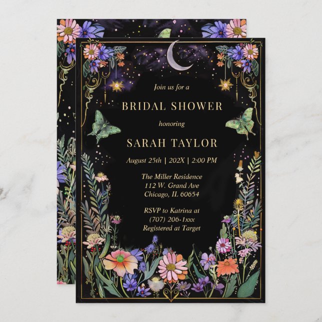 Dark Forest Bridal Shower Invitation (Front/Back)