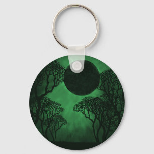 Dark Forest Eclipse Keychain, Green Keychain