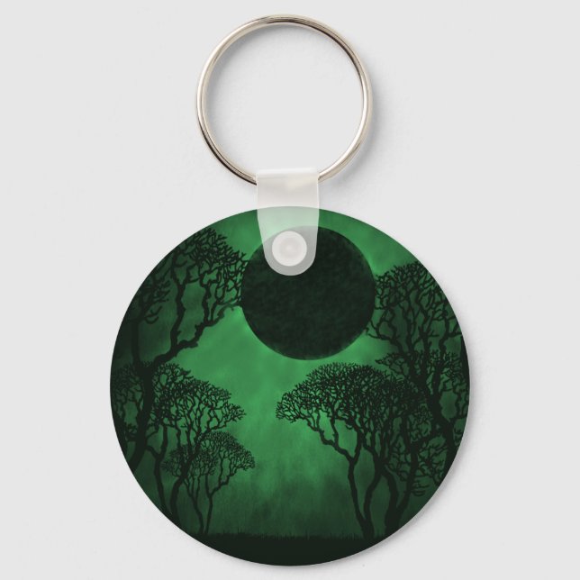 Dark Forest Eclipse Keychain, Green Keychain (Front)