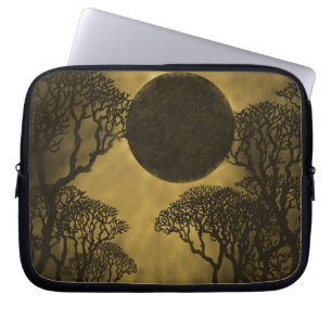 Dark Forest Eclipse Laptop Bag, Gold Laptop Sleeve