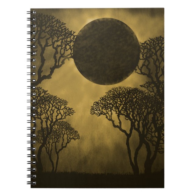Dark Forest Eclipse Notebook, Gold Notebook (Front)