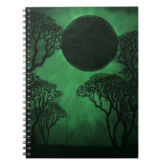 Dark Forest Eclipse Notebook, Green Notebook (Front)