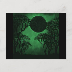 Dark Forest Eclipse Postcard, Green Postcard