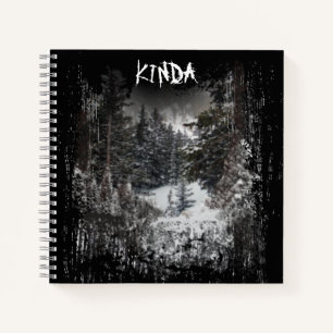 Dark Forest   Forest Trees Snowy Spiral Notebook