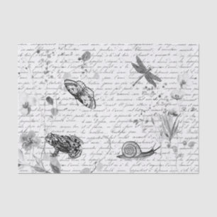 Dark Forest Frog Wild Flower Decoupage  Tissue Paper
